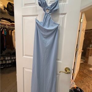Peppermayo Strapless Light Blue Dress